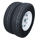 13" Trailer Tire & Rim ST175/80R13 Load C 5 Lug White Spoke Pack of 2 U364