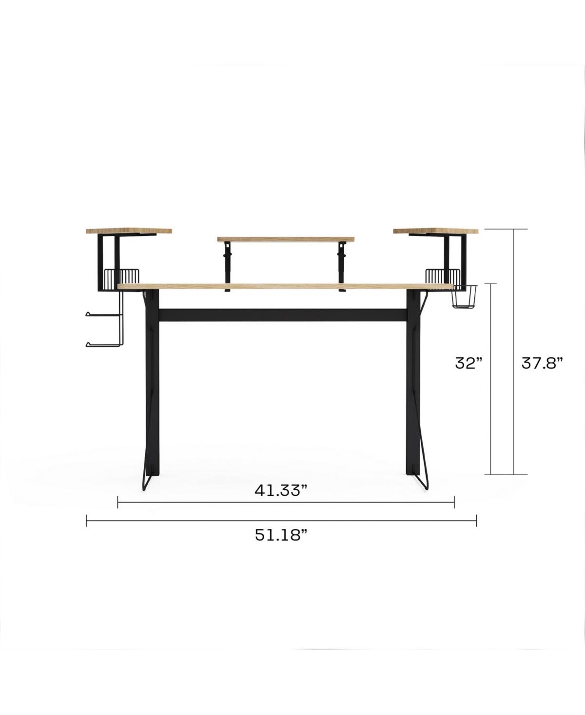 Black/Natural Gaming Desk J97657