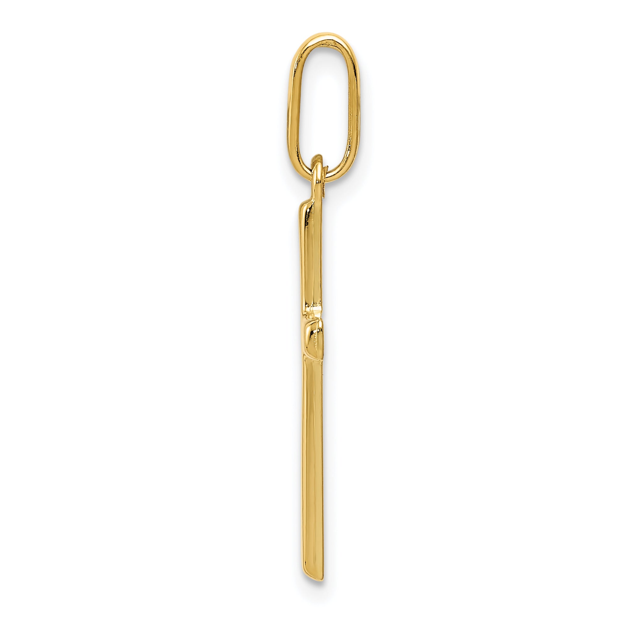 14K Yellow Gold Hollow Cross Pendant Charm with Rope Chain Necklace 20'' T506762