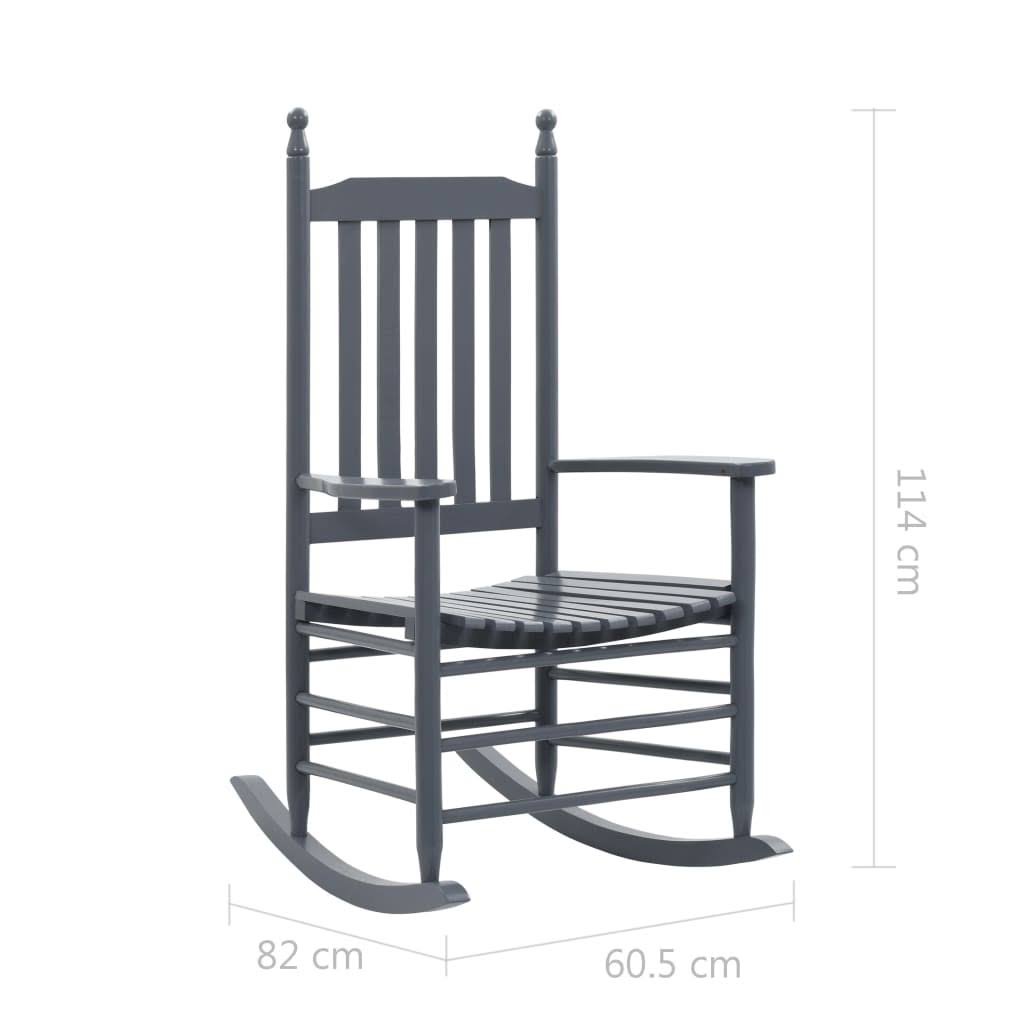 Gray Poplar Wood Rocking Chair with Curved Seat Q361