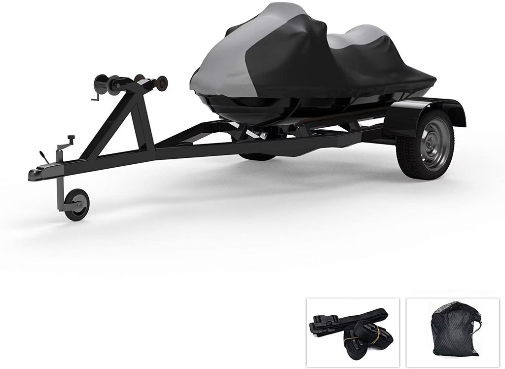 Gray/Black All Weather Jet Ski Covers with Trailer Straps and Storage Bag X3663