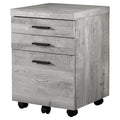 Grey Reclaimed Wood 3 Drawer Mobile Filing Cabinet U4714