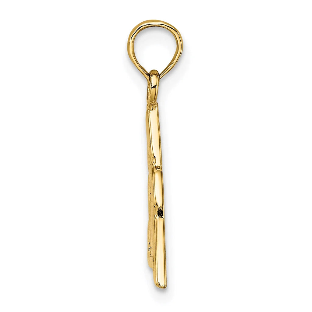 14K Yellow Gold Celtic Trinity Knot Pendant Charm with Rope Chain Necklace 18'' M430