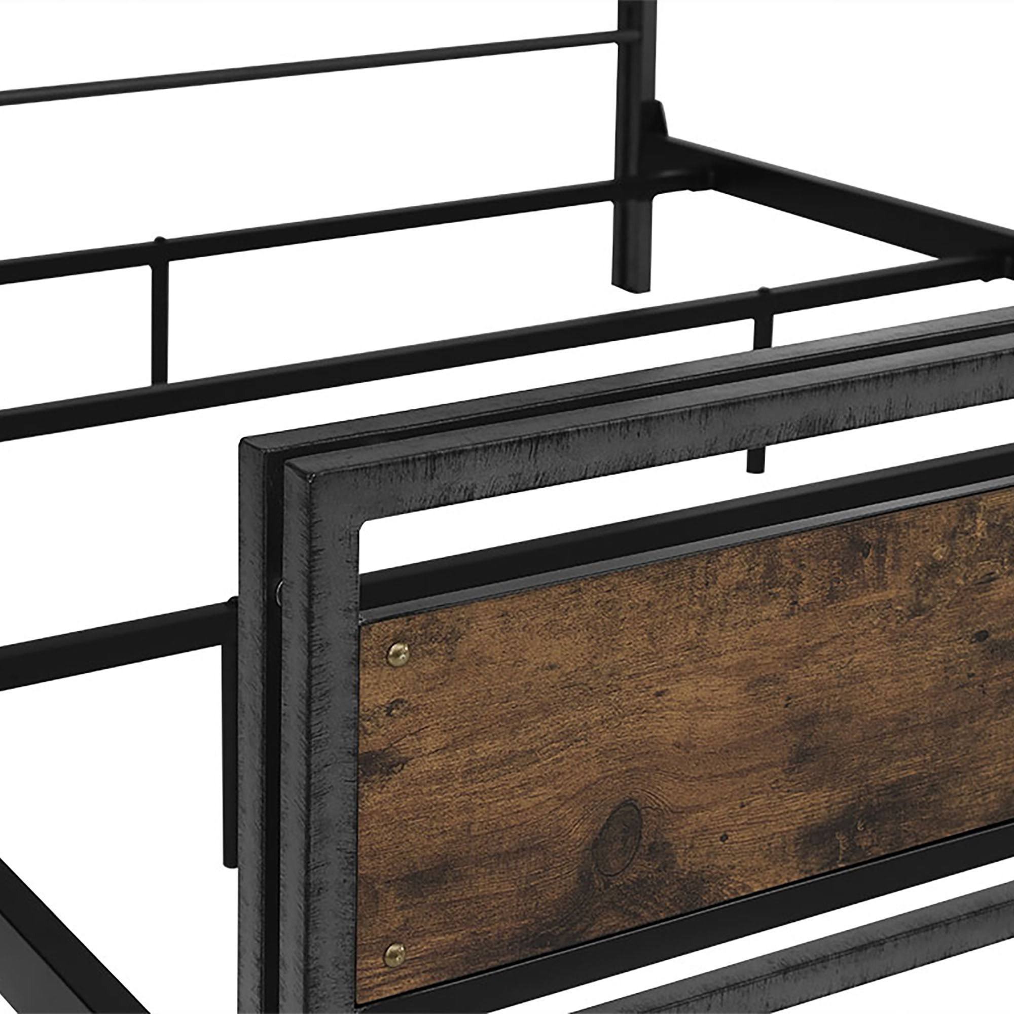 Rustic Industrial Plank Bed King Z9705