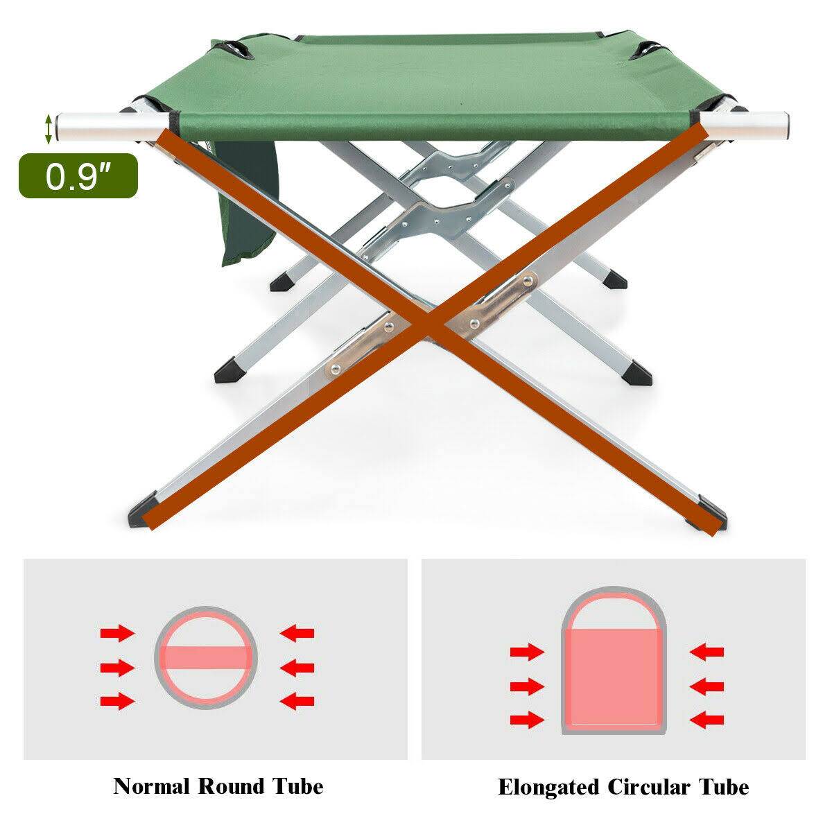 Heavy-Duty Folding Camping Cot with Carry Bag J8563