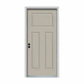 34 in. x 80 in. 3-Panel Desert Sand Painted Steel Prehung Right-Hand Inswing Front Door with Brickmould O18360