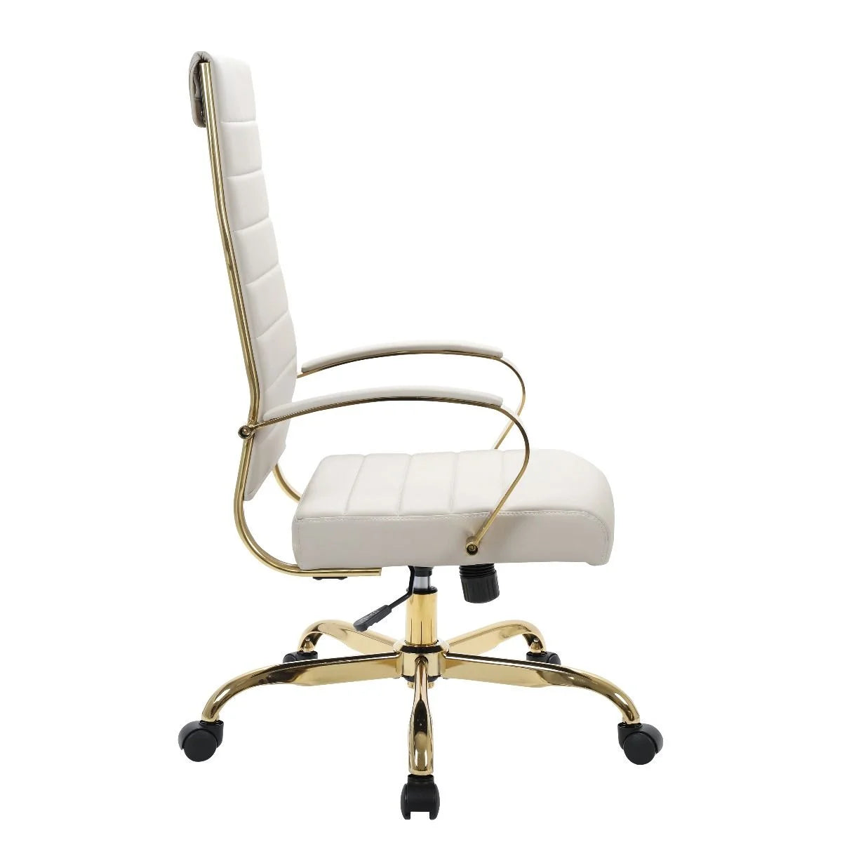 Tan Leather Swivel Office Chair with Gold Frame Z23209