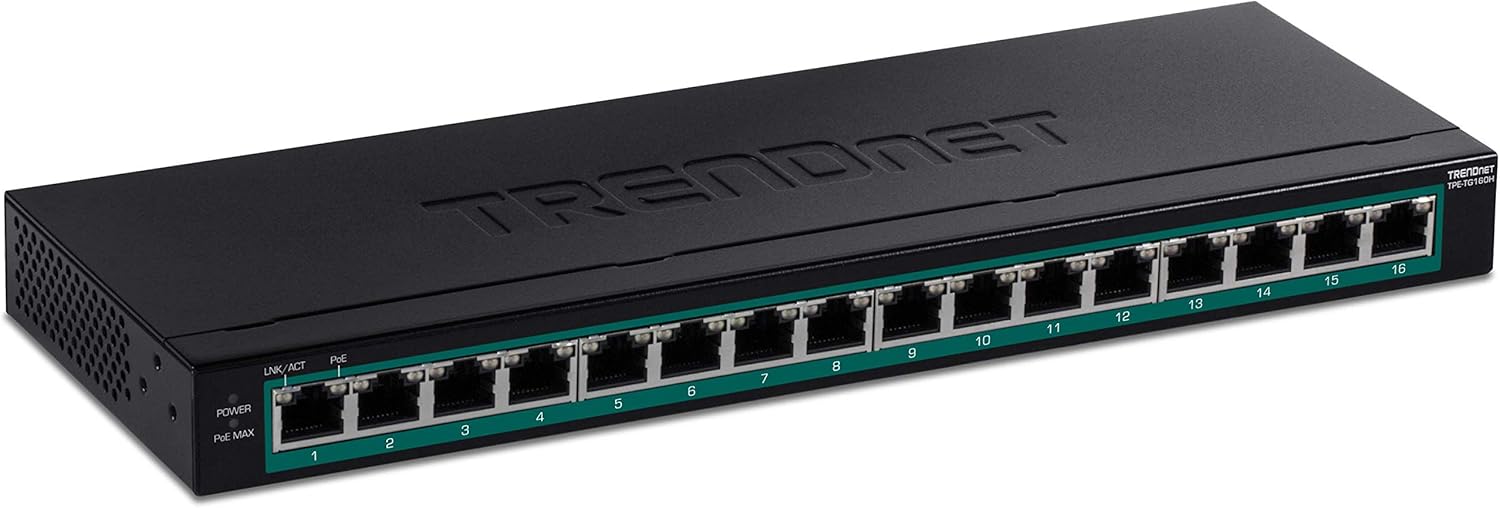 8-Port Gigabit PoE+ Switch, 123W PoE Power Budget, 16 Gbps Switching Capacity, Metal, Black Y7899