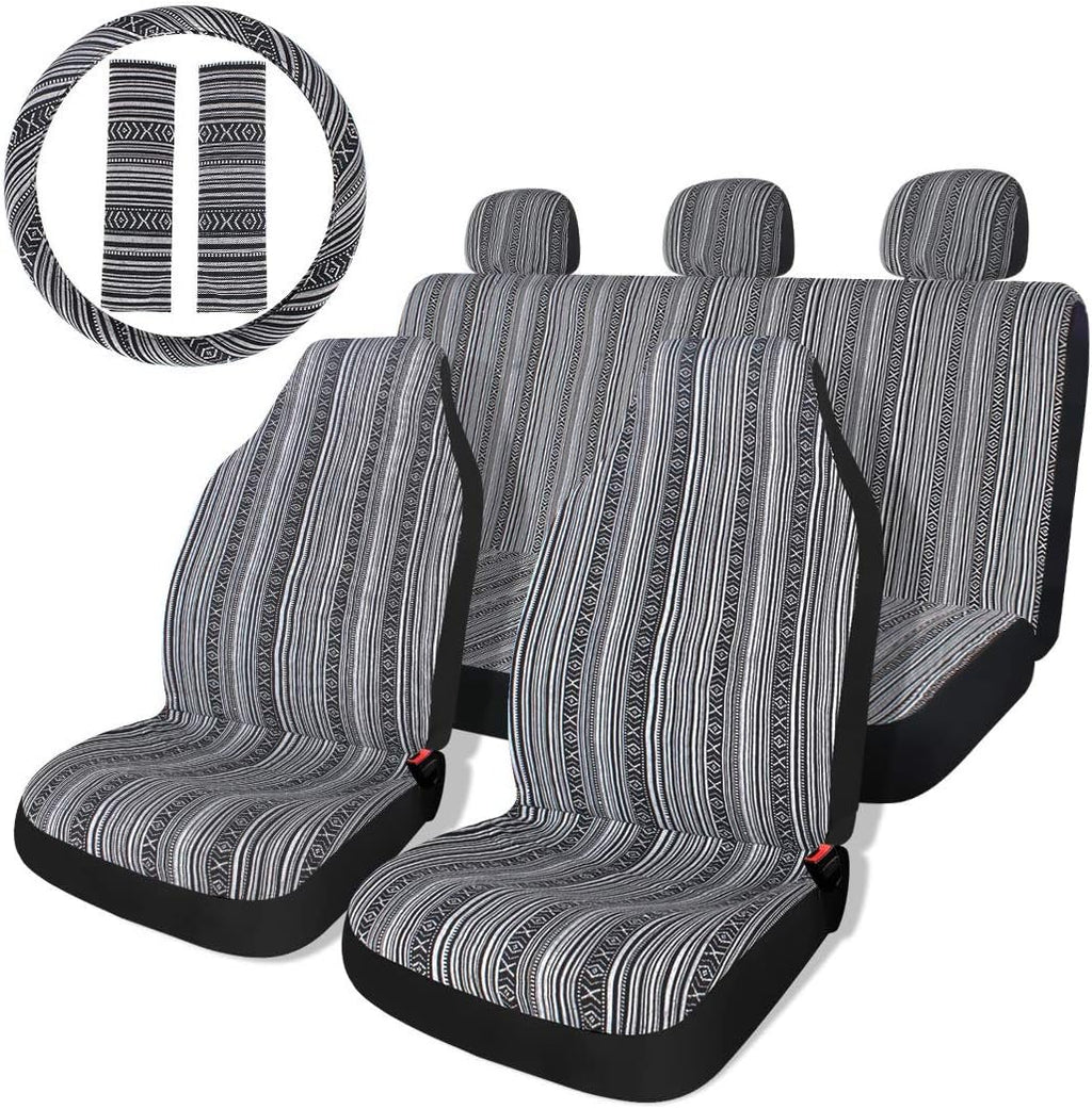 Beige Woven Seat Cover with Steering Wheel Cover R729541