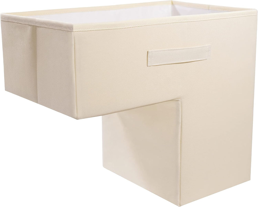 Cream Pack of 2 Foldable Stair Basket with Handles L772