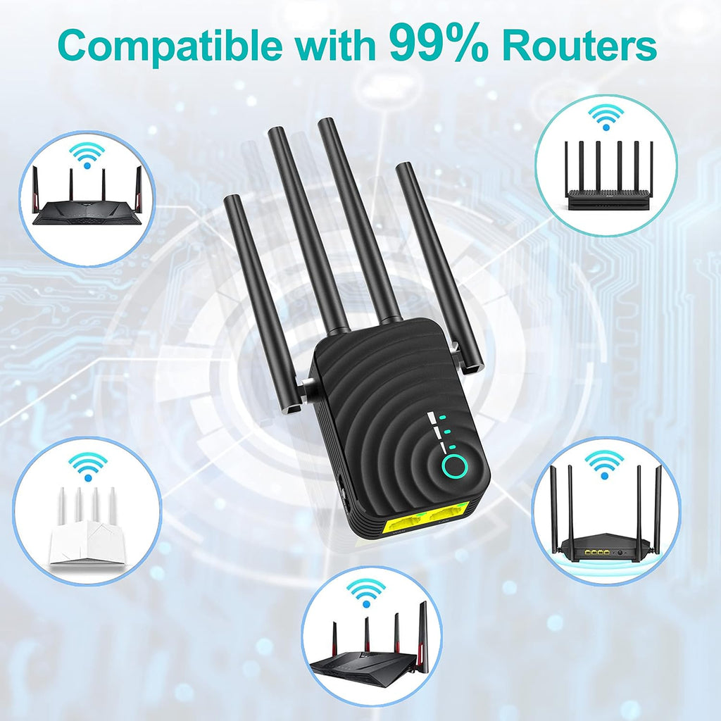WiFi Range Extender Signal Booster, 1200Mbps Dual Band WiFi Repeater with Ethernet/LAN Port Pack of 2 T813331