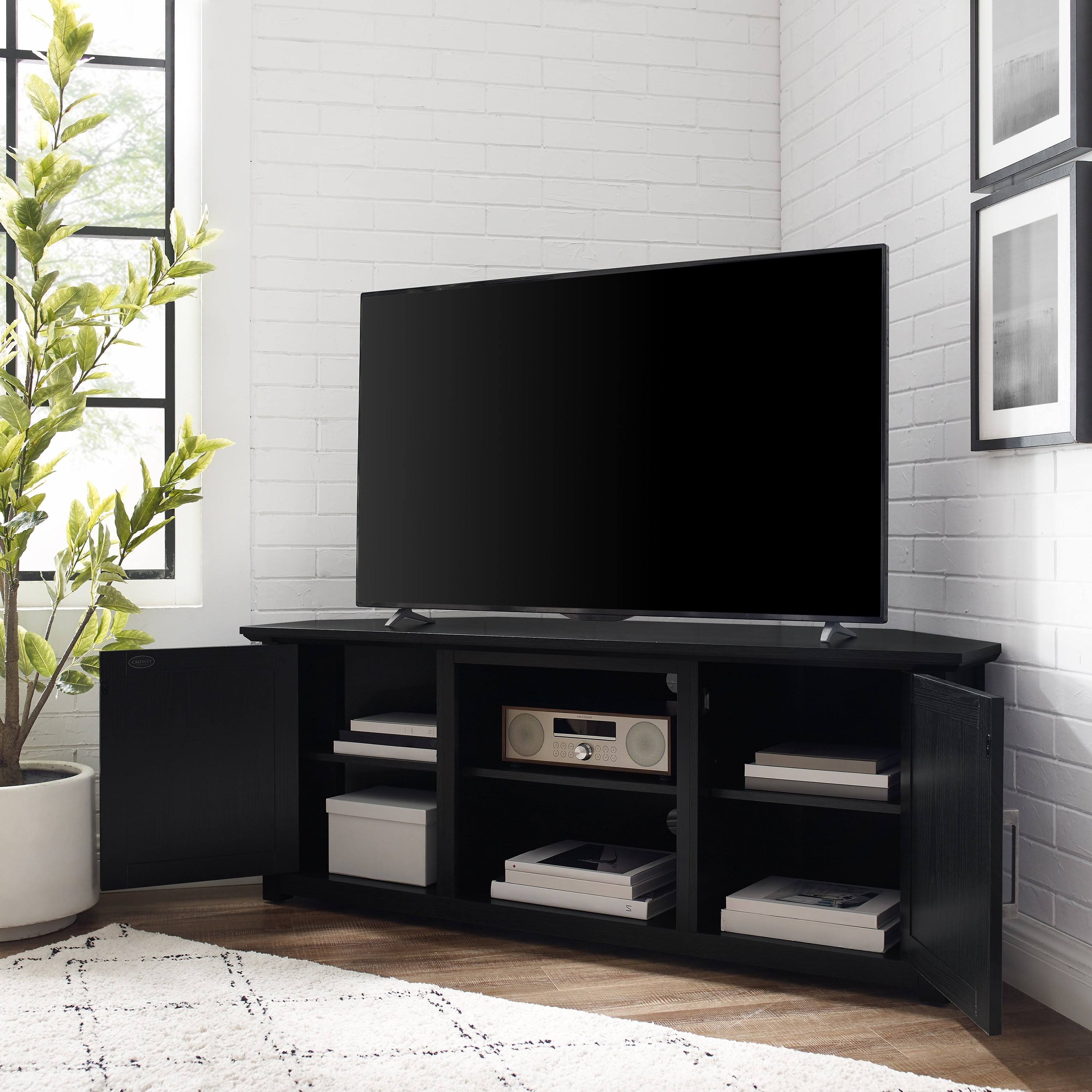 Corner TV Stand Dark Walnut J639