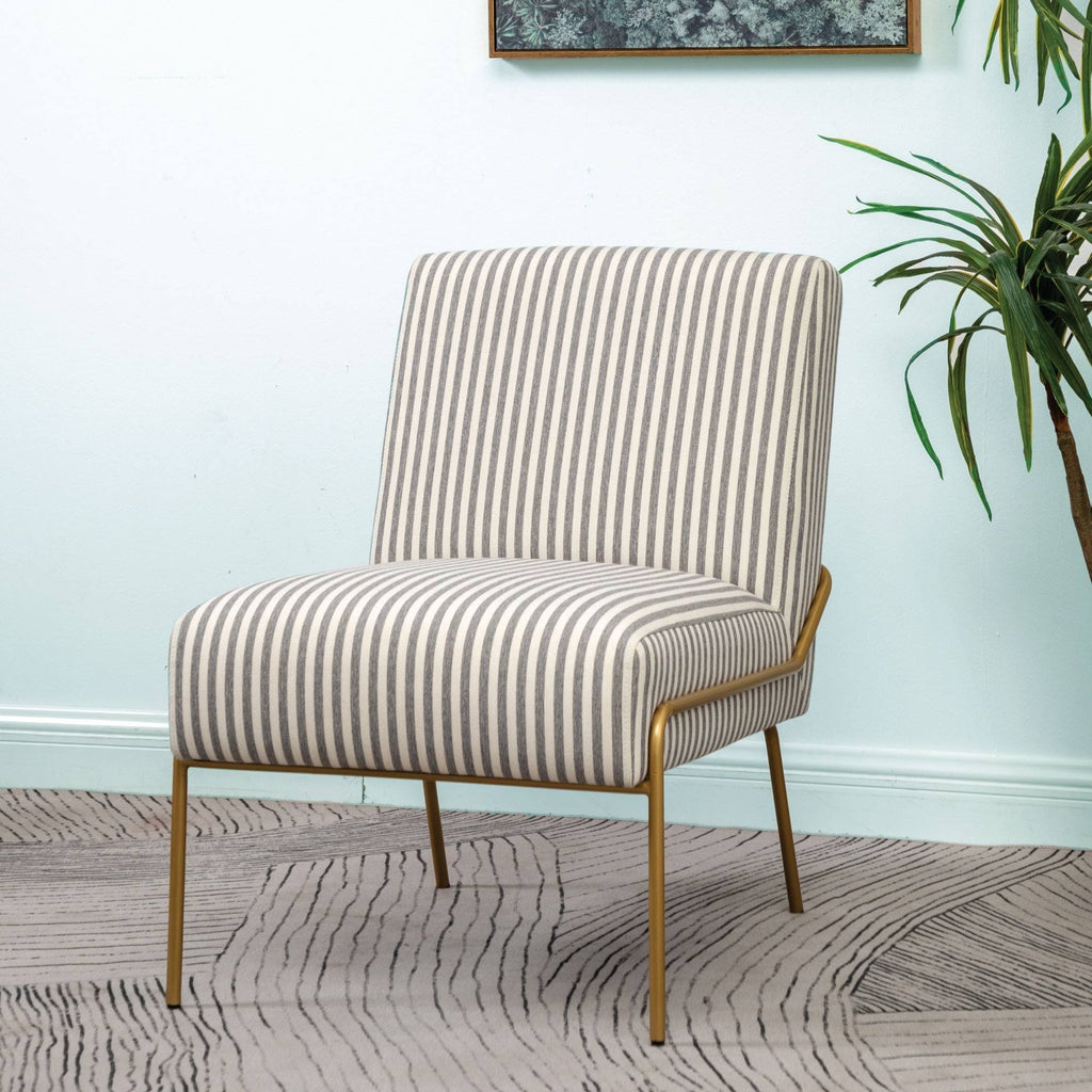 Walnut Faux Leather Armless Accent Chair O104