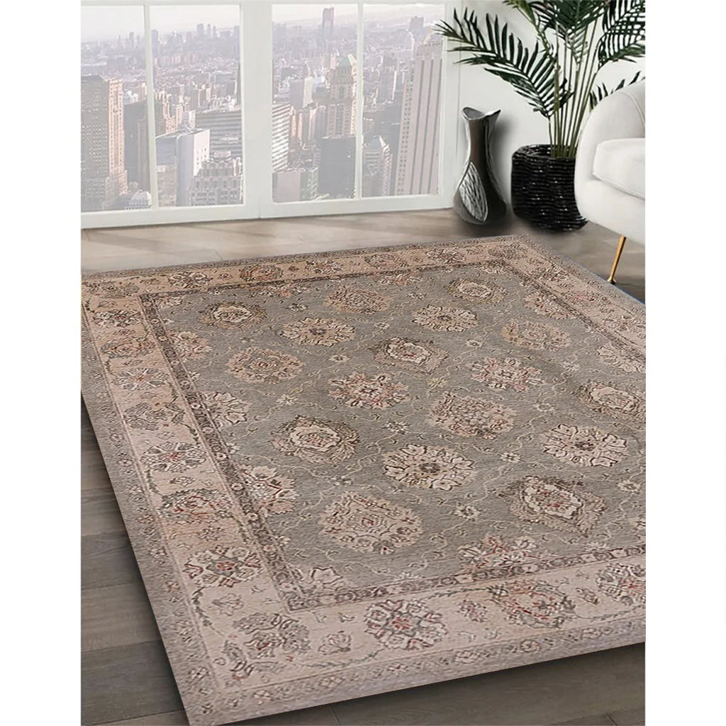 Dark Almond Brown Rectangle Oriental Area Rug F927289