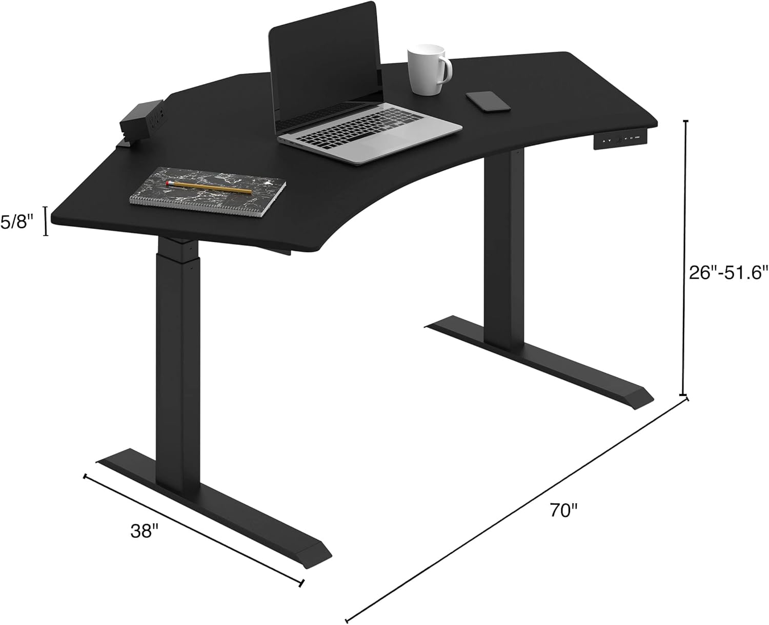 71" Electric Standing Desk with Programmable Memory S1666