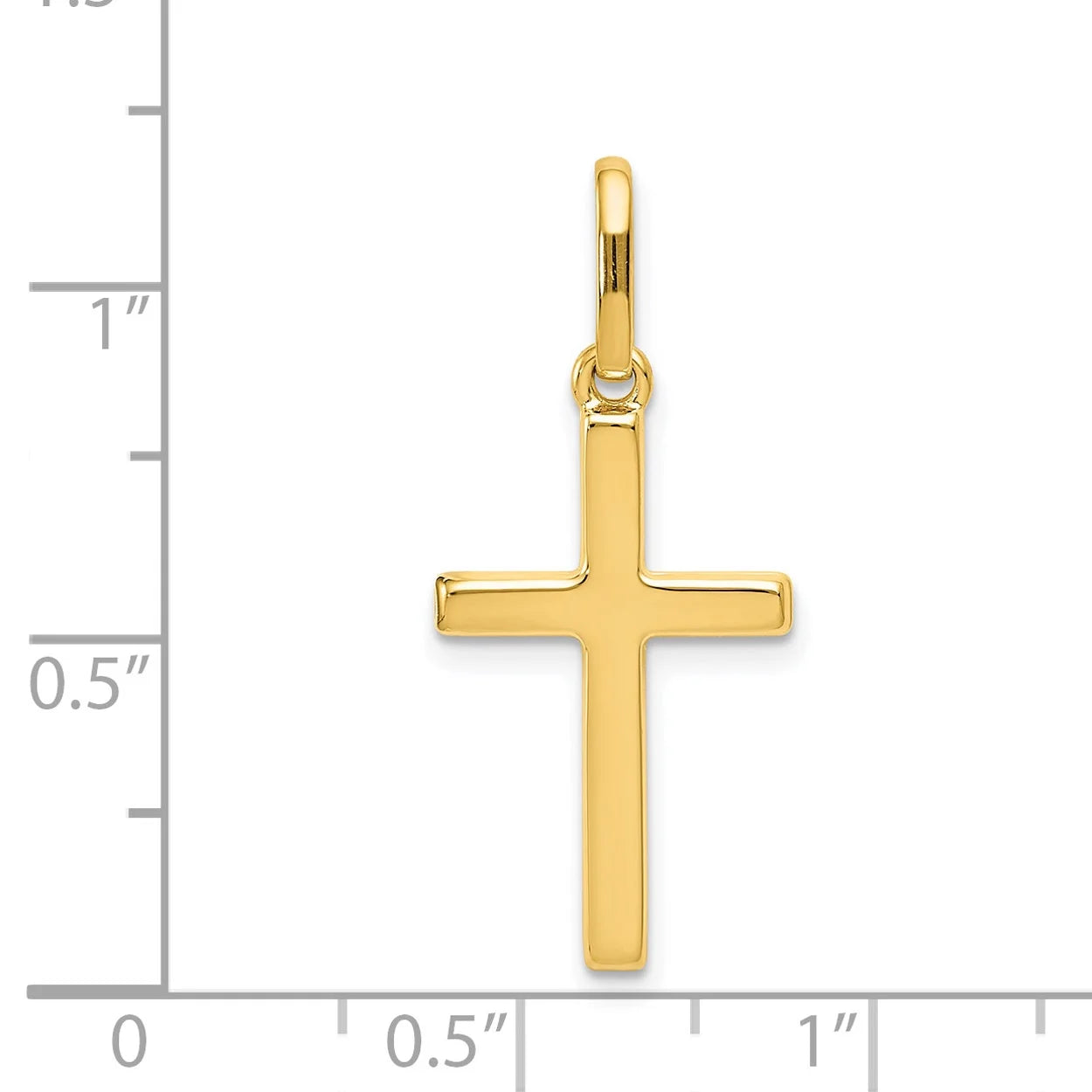 14K Yellow Gold Hollow Cross Pendant Charm with Rope Chain Necklace 20'' T506762
