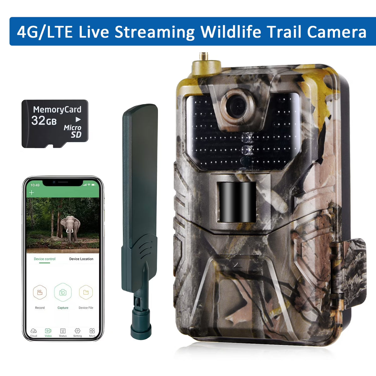 4G/LTE Cellular Trail Camera 36MP 4K with Infrared Night Vision, AA Batteries Powered G918232