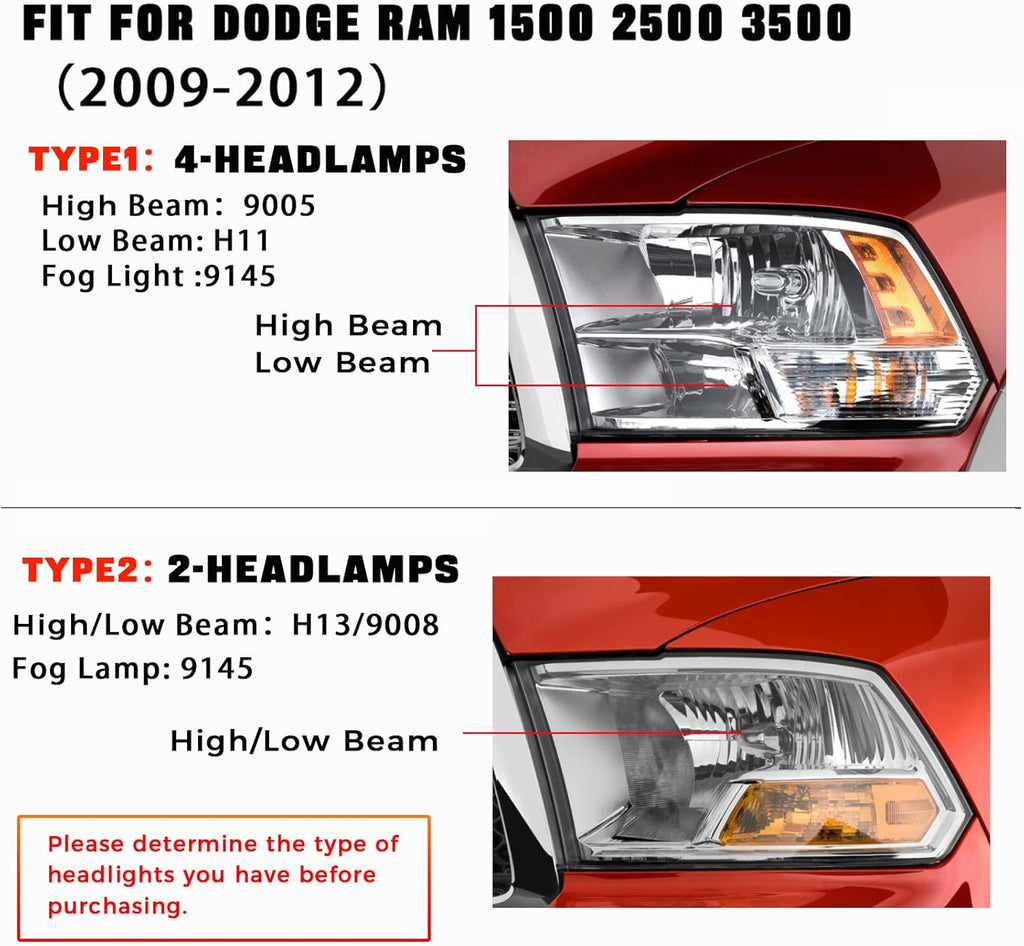 9005 High Beam + 9005 Low Beam + 9006 Fog Lamp LED Headlight Bulbs, Pack of 6 A147652
