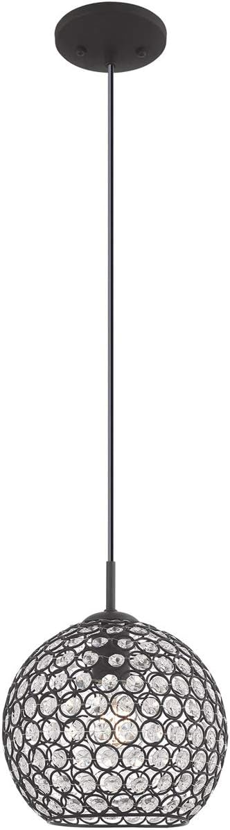 Black Finish Mini Pendant with Clear Crystal C151006