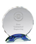 Circle Glass with Blue Base 8.5 Inches M23291