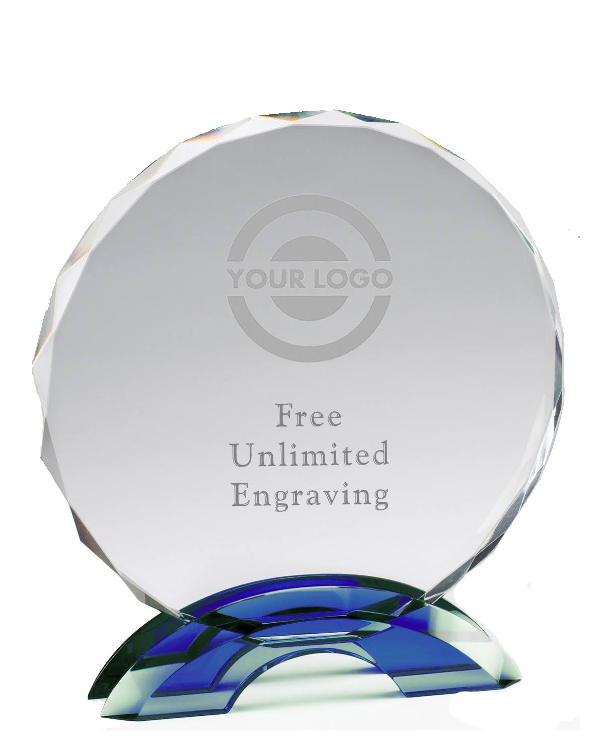 Circle Glass with Blue Base 8.5 Inches M23291