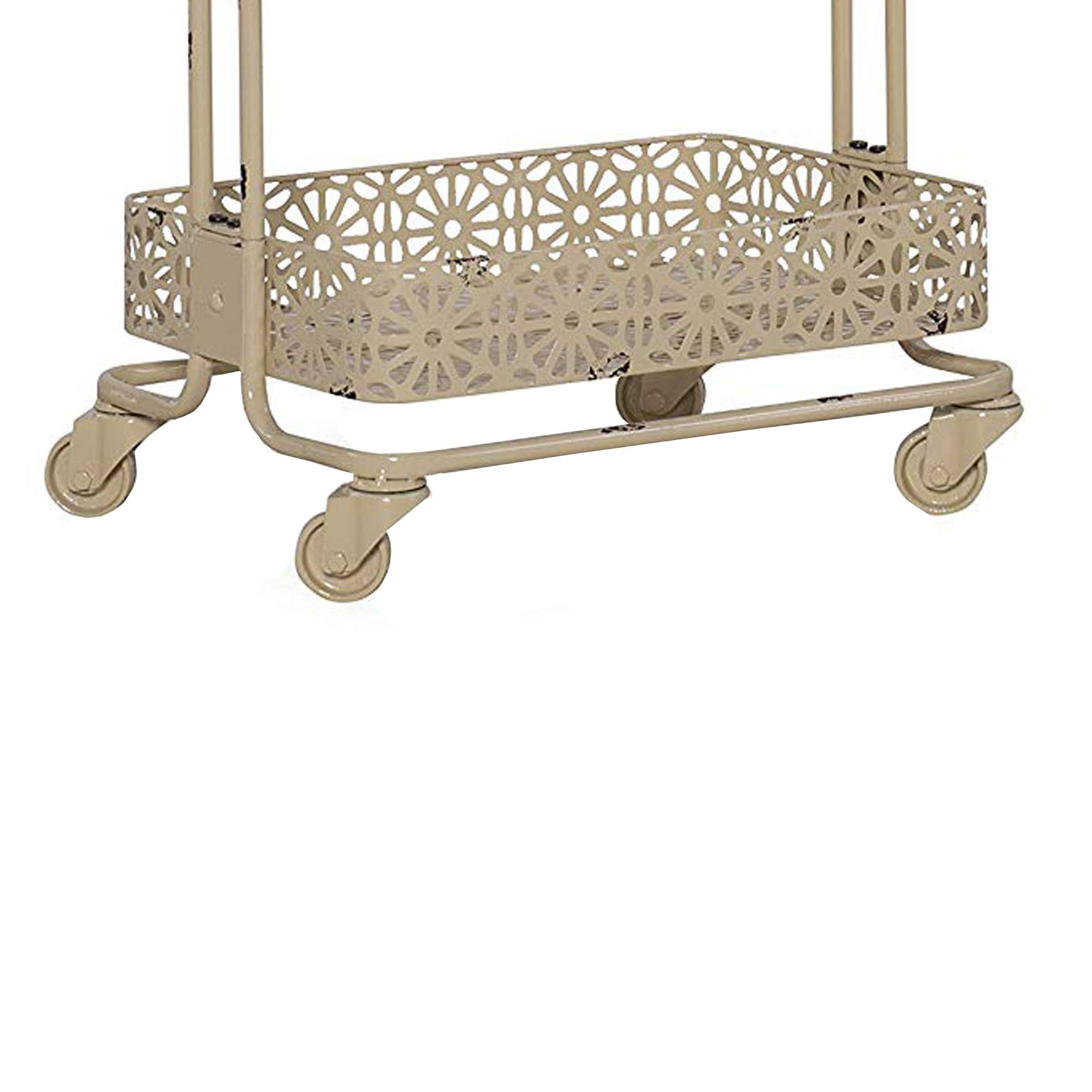 Cream Metal Three Tier Cart K86965