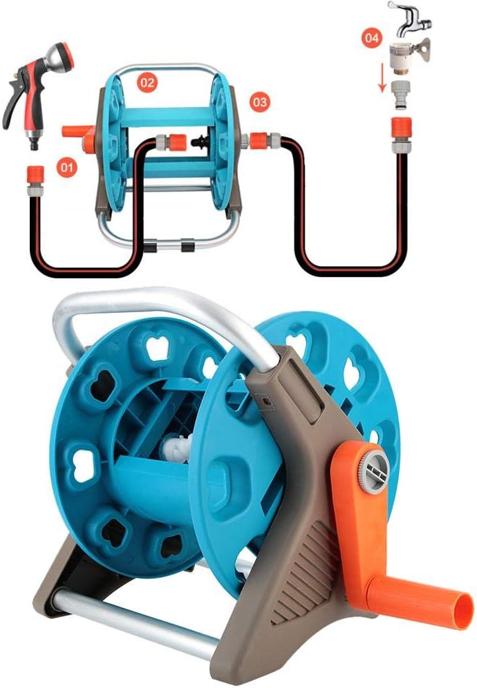Garden Hose Reel Cart with Storage Holder Rack P164