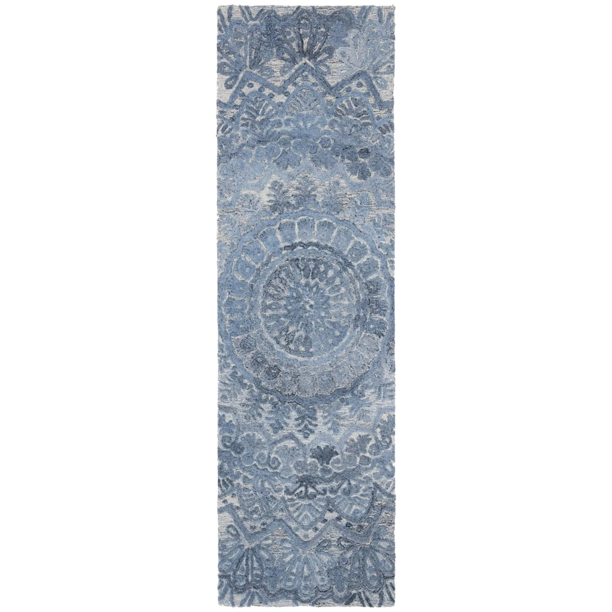 Blue / Ivory Handmade Rug Q88110
