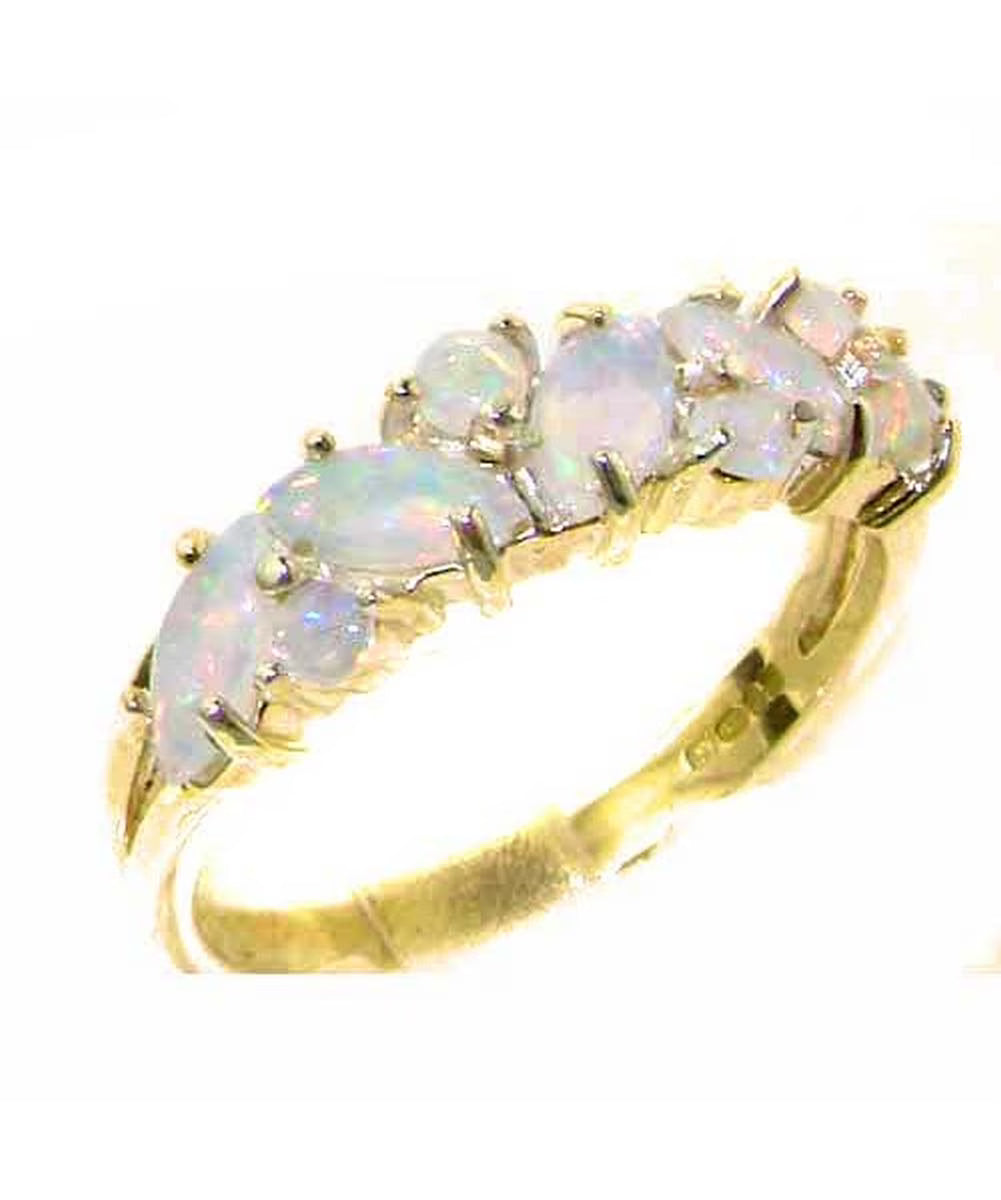 14k Yellow Gold Natural Opal Eternity Ring J83412