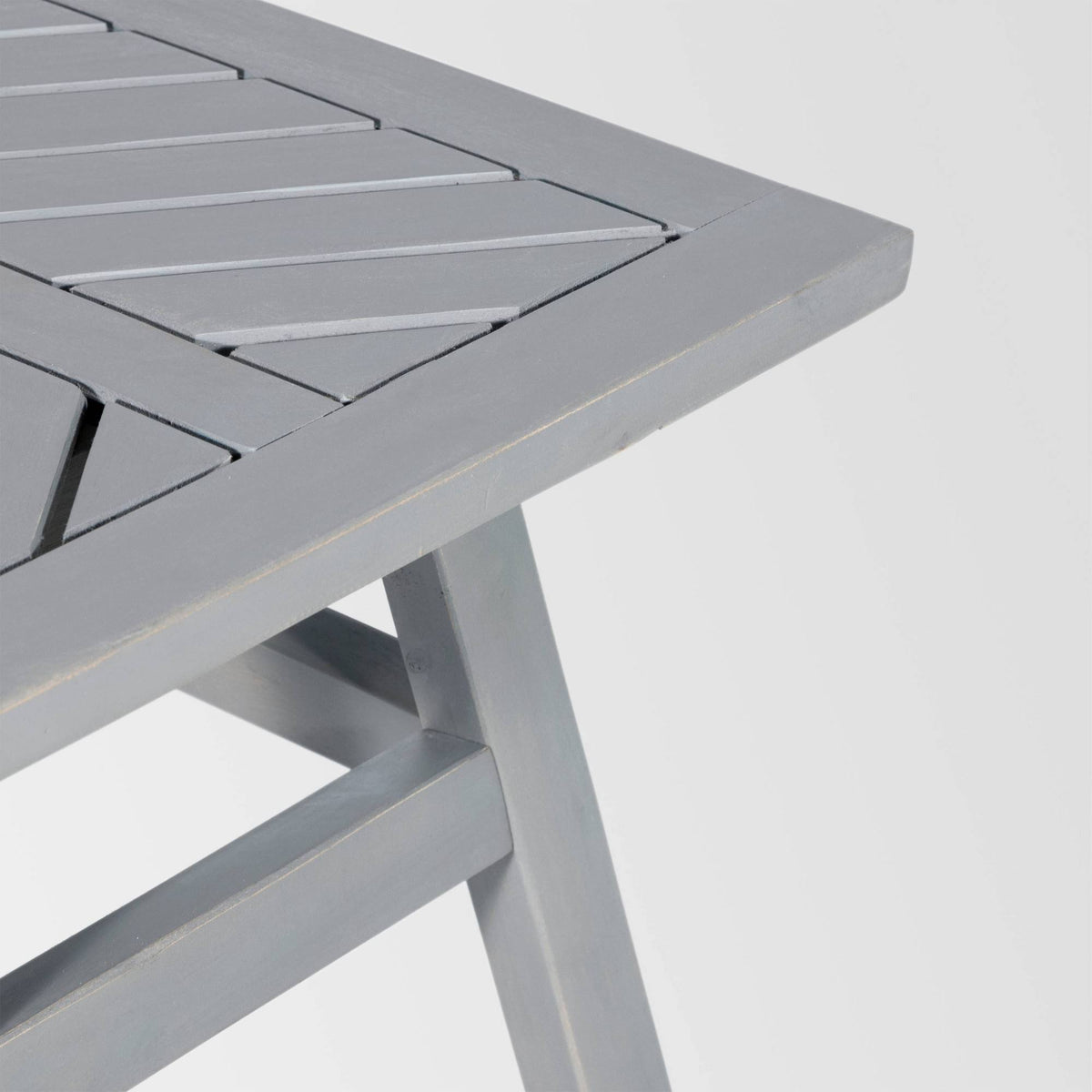 Gray Wash Chevron Slatted Patio Side Table H60486