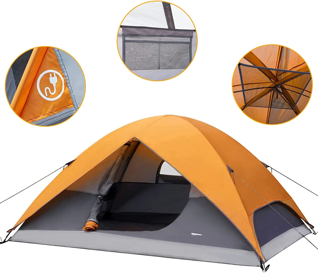 4/8 Person Dome Camping Tent with Rainfly and Carry Bag R652