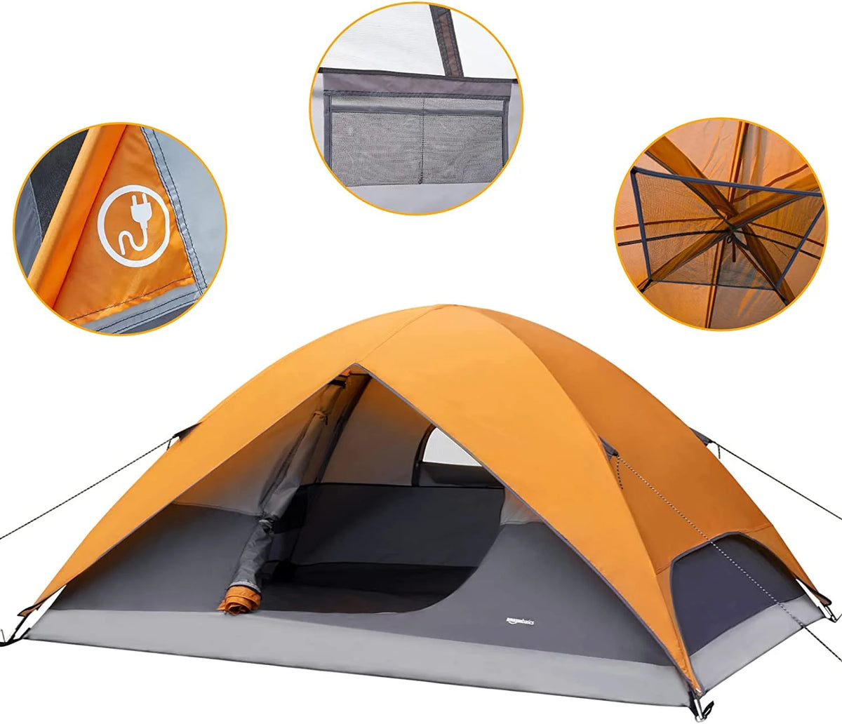 4/8 Person Dome Camping Tent with Rainfly and Carry Bag R652