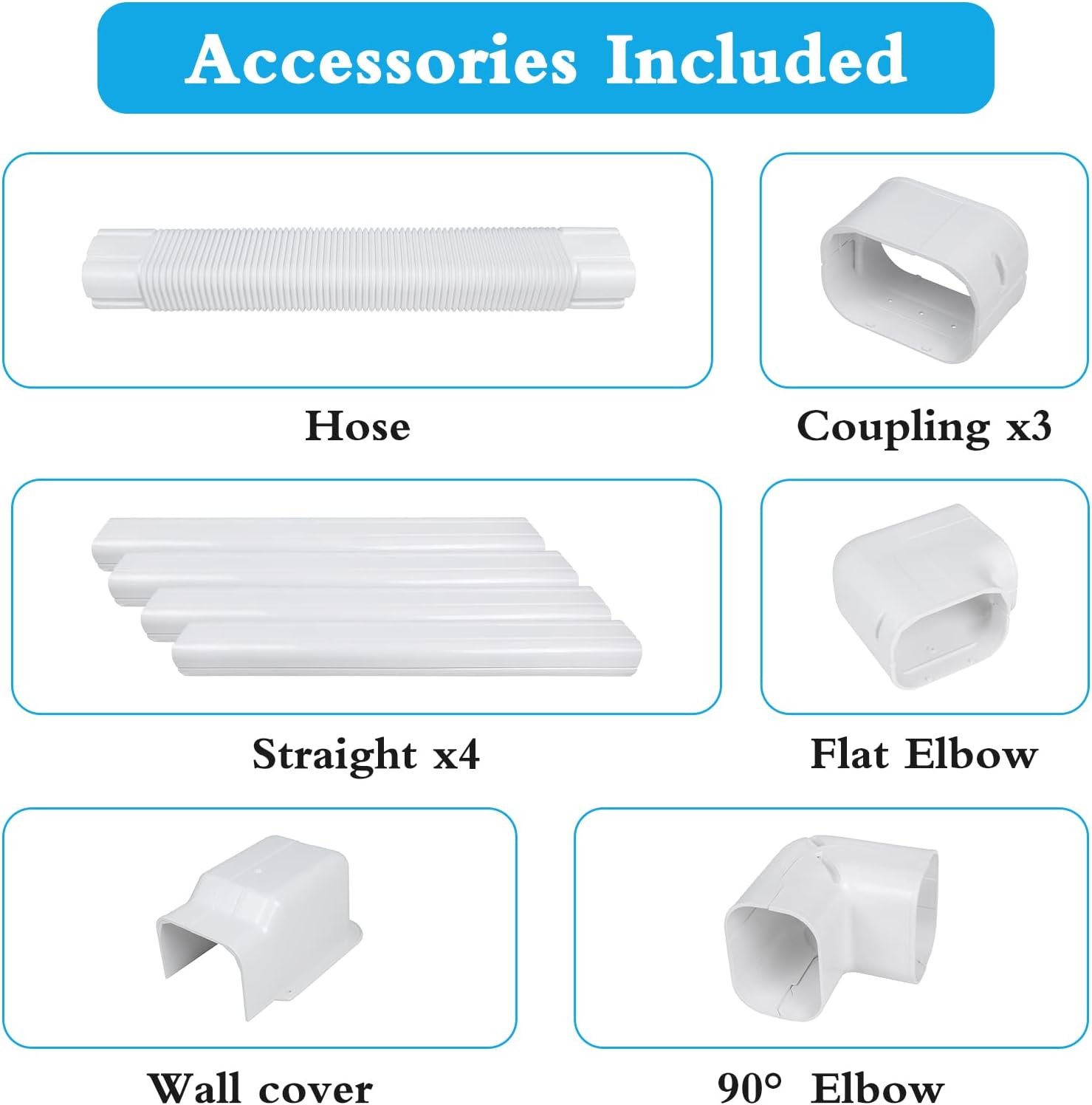 17Ft PVC Decorative Line Set Cover Kit for Ductless Mini Split Air Conditioners V241