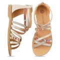 Gold Open Toe Gladiator Sandals V884131
