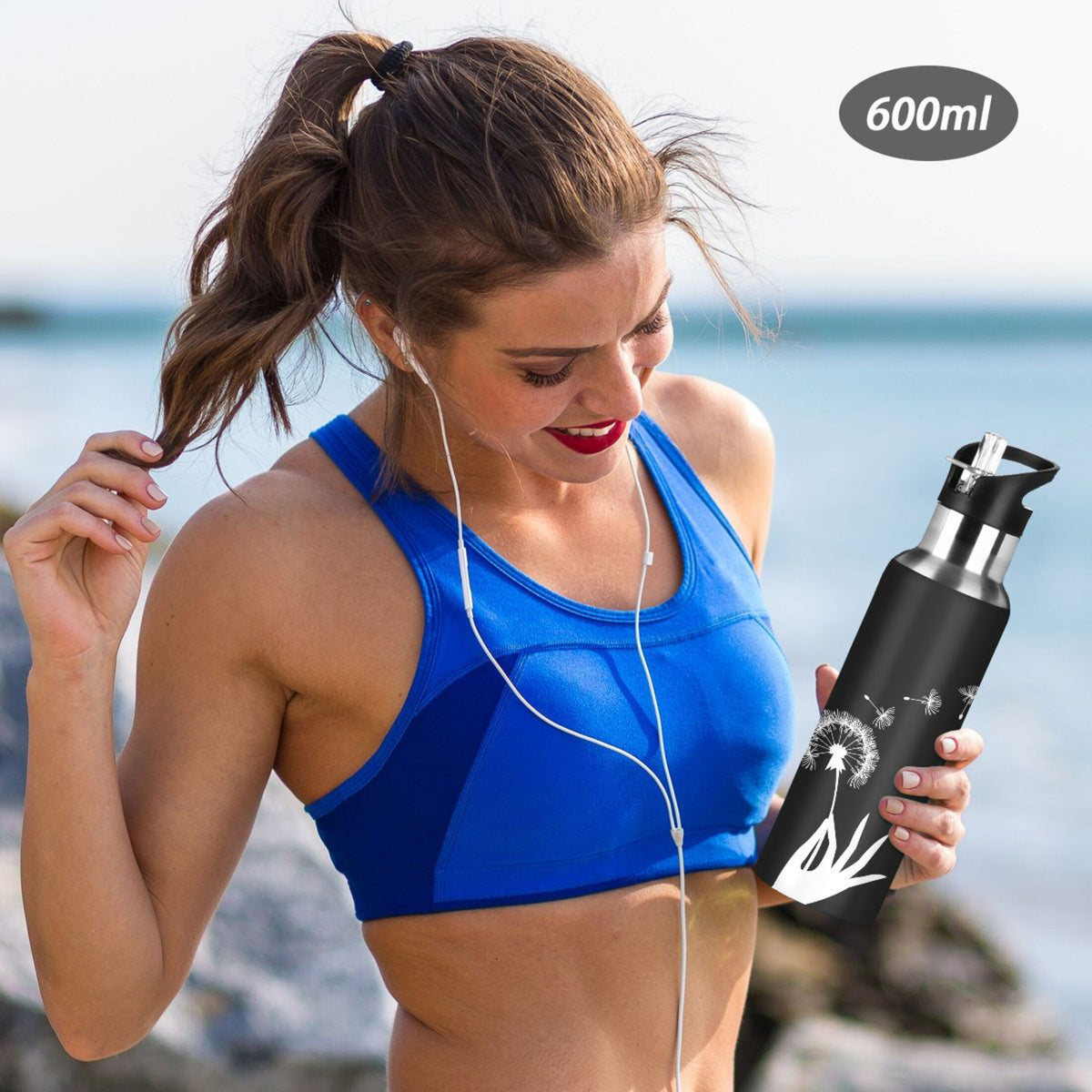 Stainless Steel Insulated Water Bottle with Straw Lid B4339