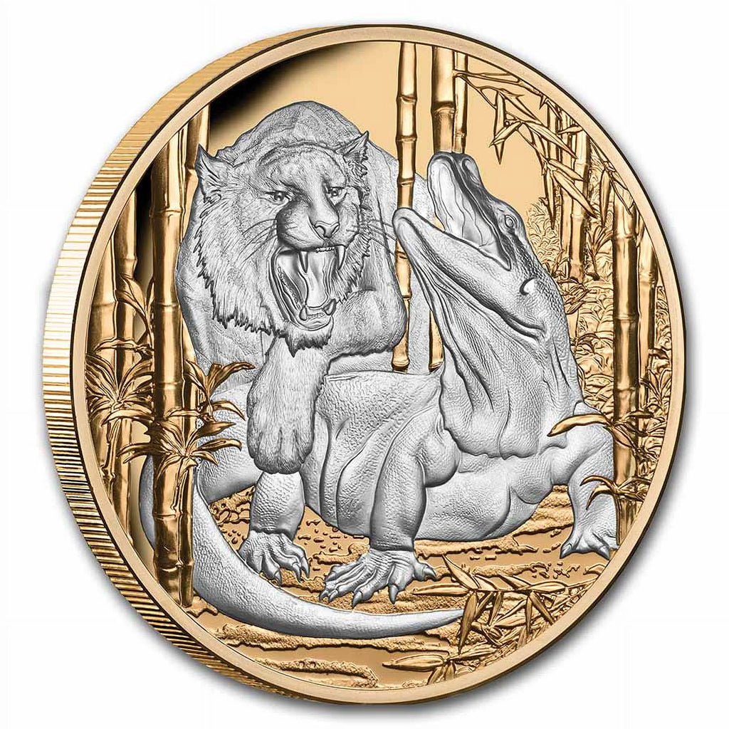 Komodo Dragon vs Tiger 5 oz Silver Coin F391133