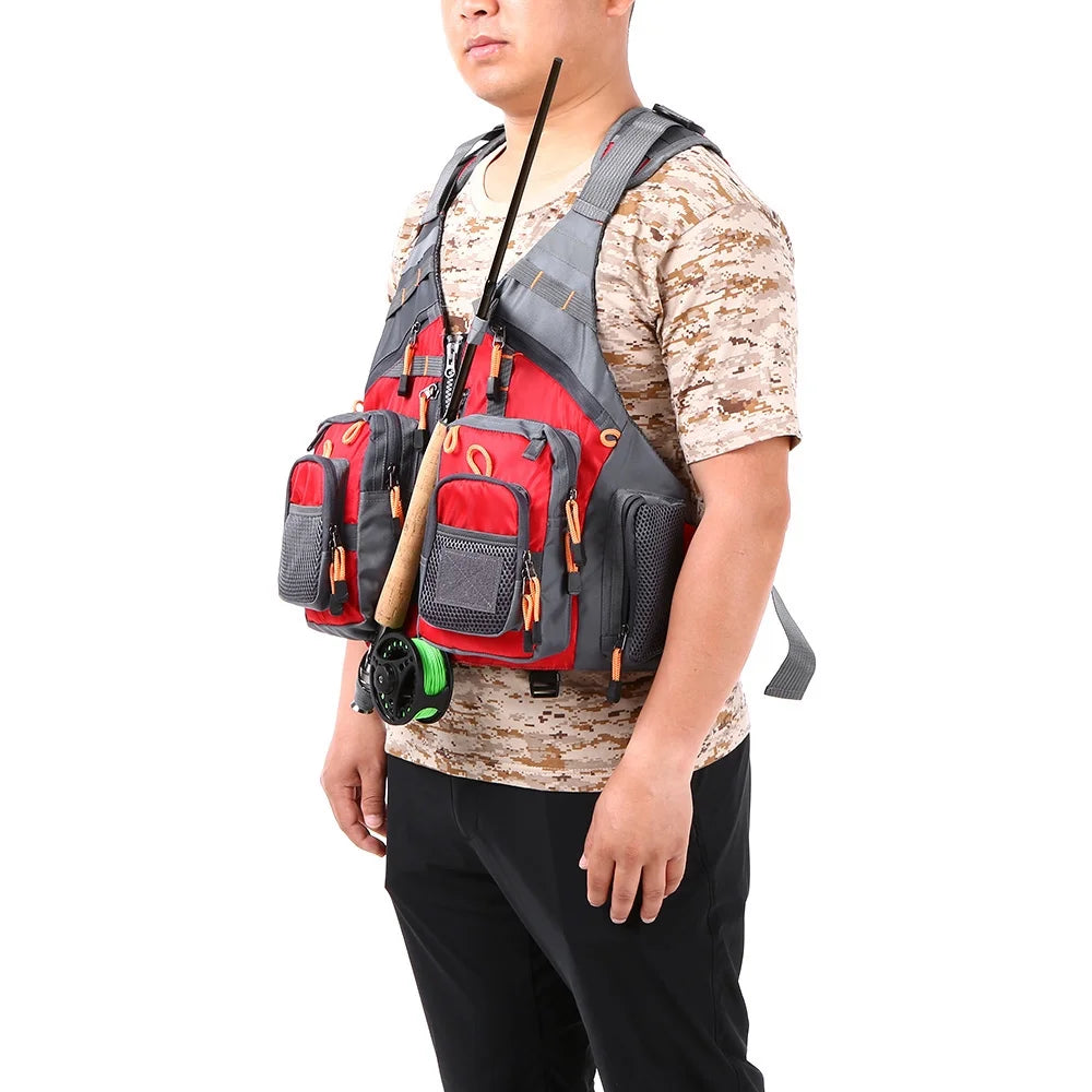 209lb Breathable Padded Polyester Mesh Fishing Life Vest W830006