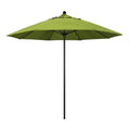 9 ft. Stone Black Aluminum Market Patio Umbrella with Manual Lift and Fiberglass Ribs T509