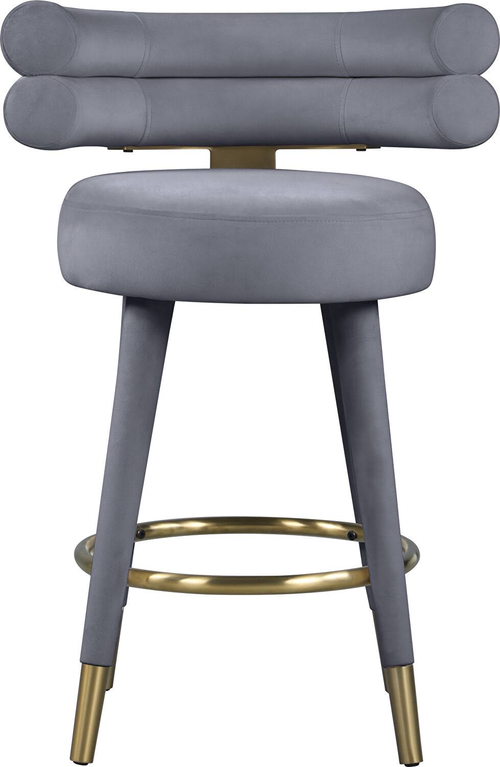 Gray Velvet Counter Stool (Set of 2) M88705