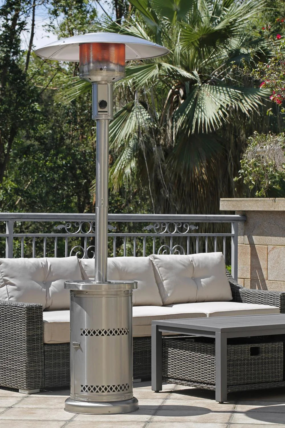 Freestanding 48000 BTU Stainless Steel LP Gas Patio Heater F416