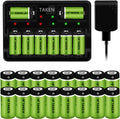 Rechargeable Batteries 24 Pack 750mAh with 8-Ports Charger F9054