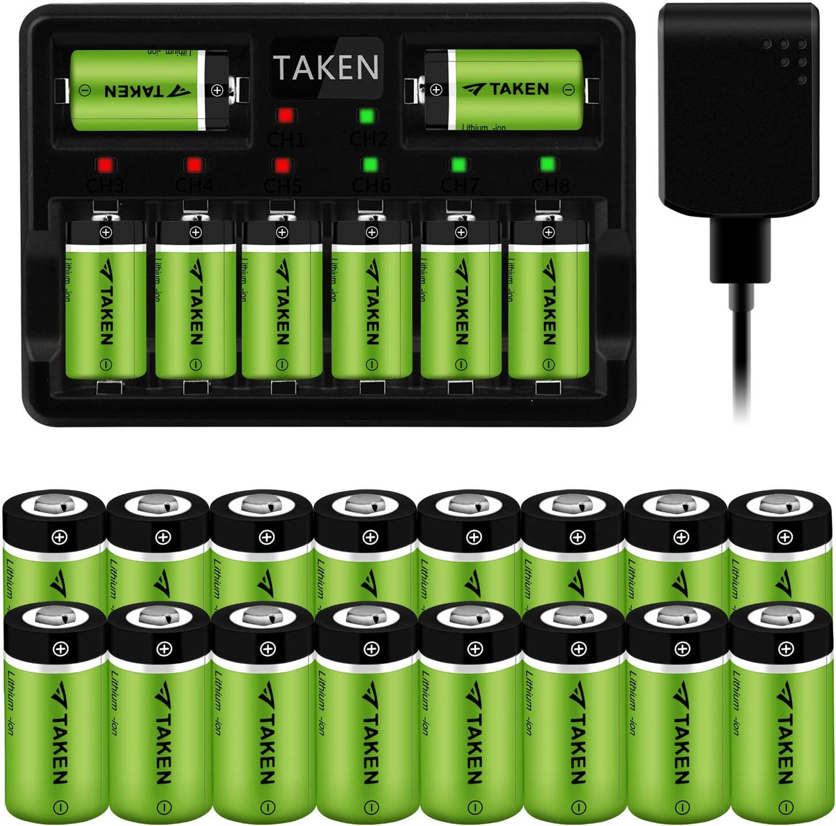 Rechargeable Batteries 24 Pack 750mAh with 8-Ports Charger F9054