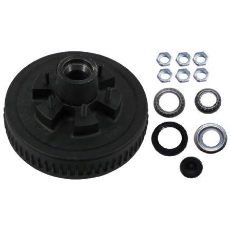 Trailer Brake Hub Drum Kit 10 in. x 2 w/ Bearings, Seal, Cap, Lugs (6 on 5.5) R580