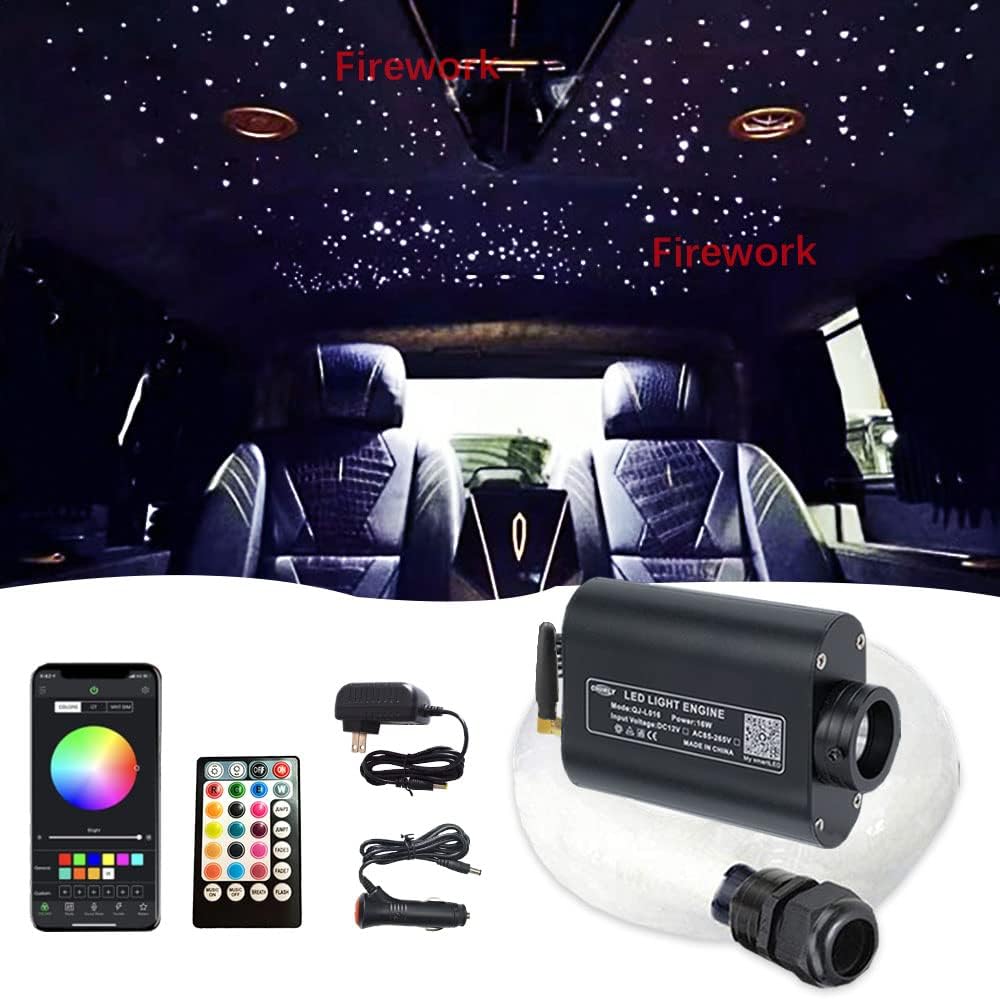 460pcs 0.03in 9.8ft RGBW LED Fiber Optic Star Ceiling Light Kit P982