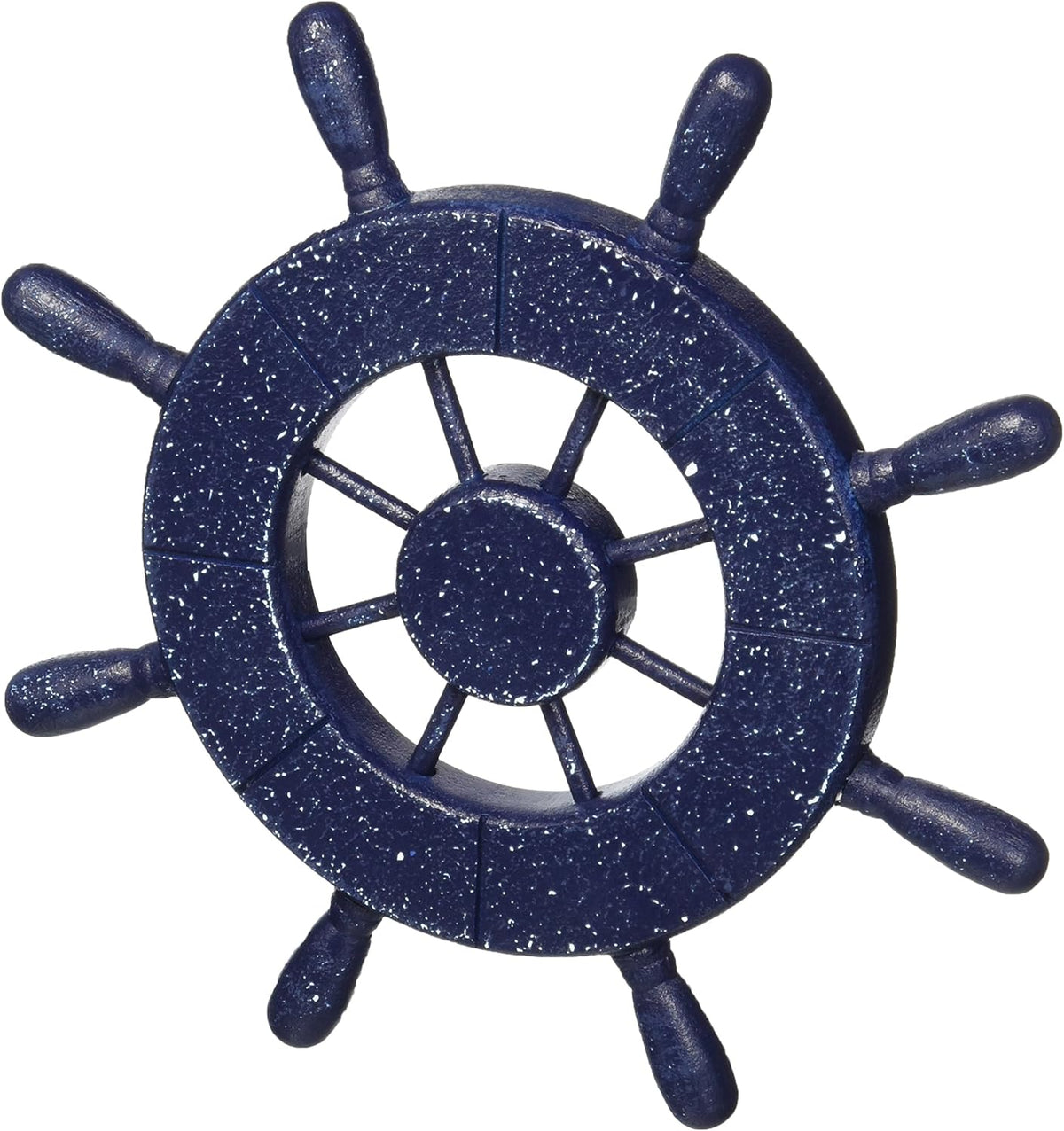 Rustic White Decorative Ship Wheel with Anchor 18 D178