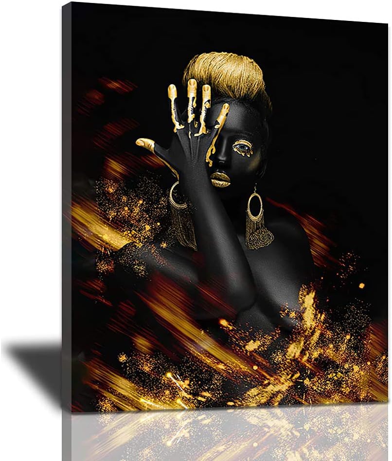 African American Woman Portrait Canvas Artwork 20x24inch V3955