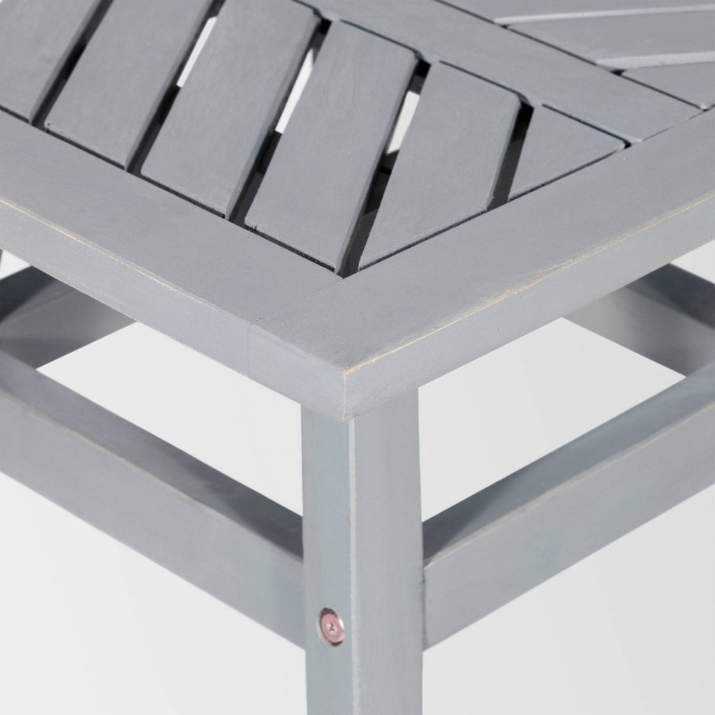 Gray Wash Chevron Slatted Patio Side Table H60486