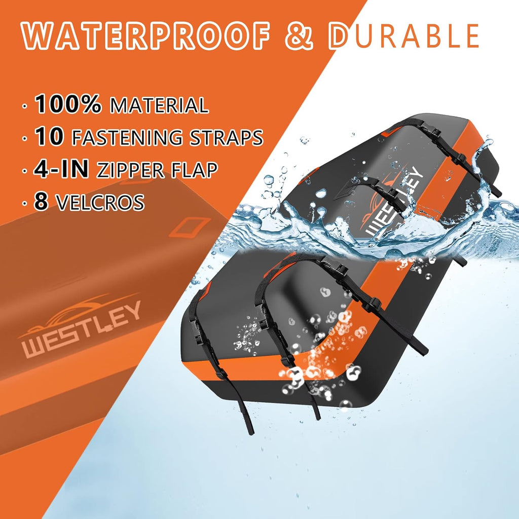 15 Cubic Feet Waterproof Rooftop Cargo Carrier with Storage Bag V6462