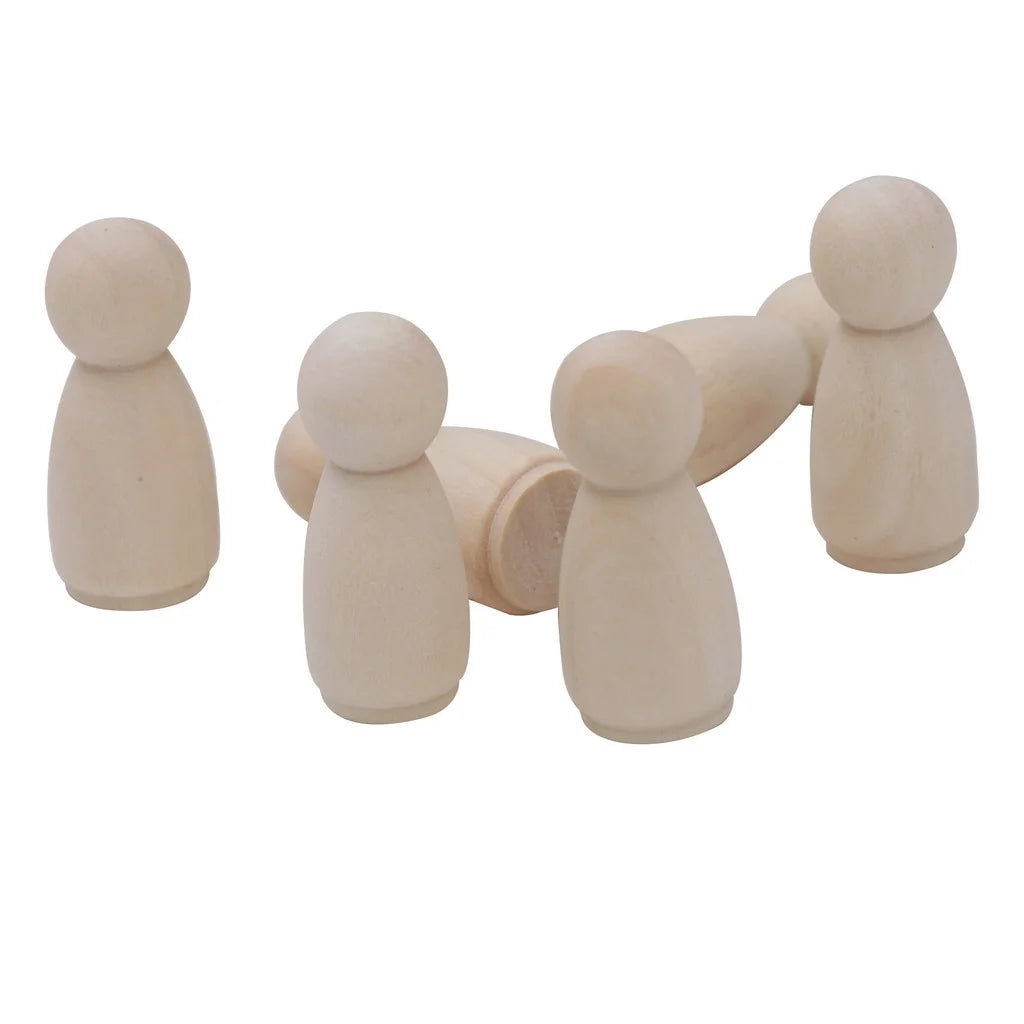 20Pcs Natural Unfinished Wooden Peg Doll Bodies Woman 55mm U286