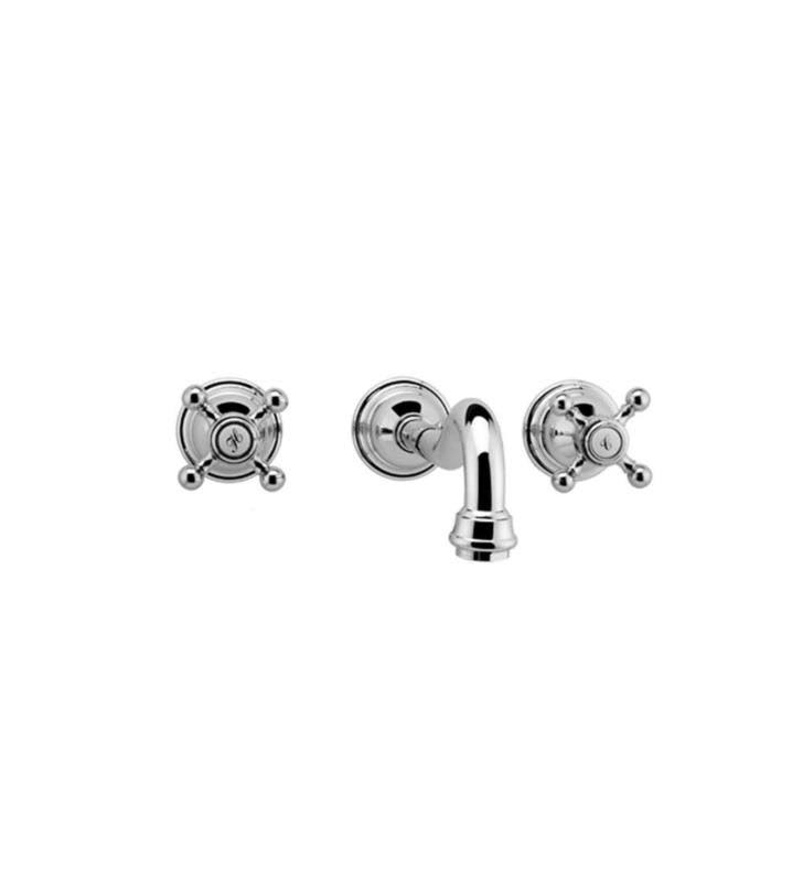 Double Handle Wall Mount Widespread Bathroom Sink Faucet O484